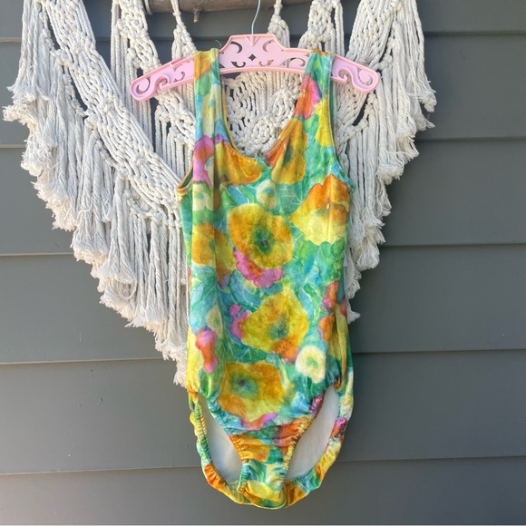 SOLD Vintage Velvet Colorful Bodysuit - Picture 11 of 13